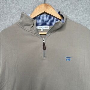 Bald‎ Head Blues Men's Tan Quarter Zip Pullover Golf Sweatshirt XL Pima Cotton